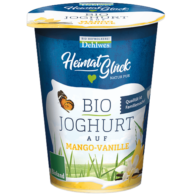 HeimatGlück Bio-Joghurt auf Mango-Vanille im 400-Gramm-Becher